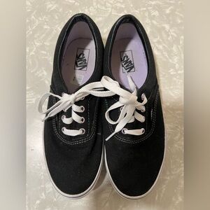 Black and Lavender Vans Era, big kids size 6, fits women size 7